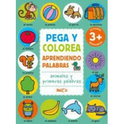 Pega y colorea  Animales y primeras palabras