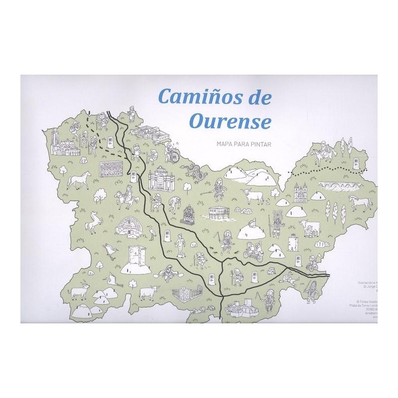 Camiños de Ourense  Mapa para pintar