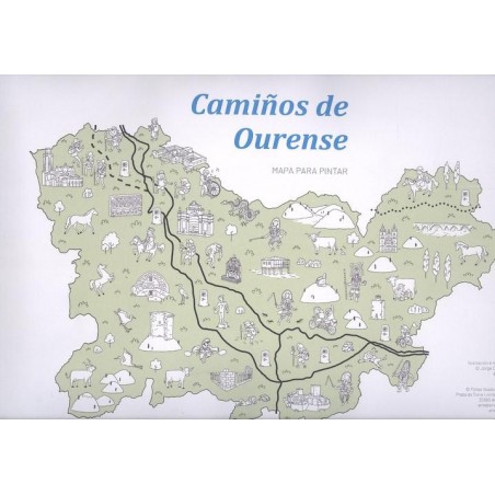 Camiños de Ourense  Mapa para pintar