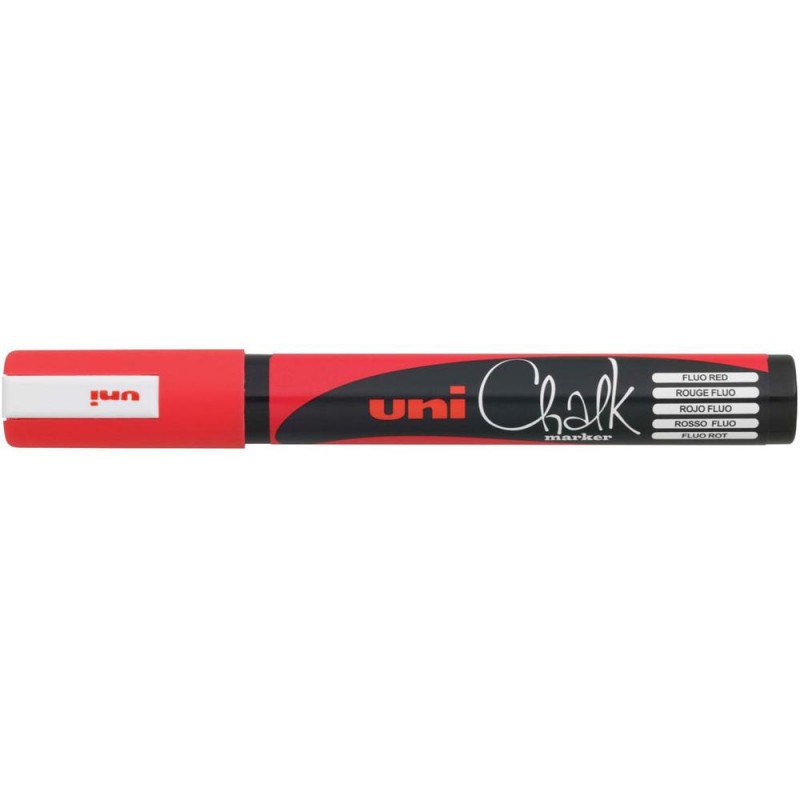 Rotulador uni chalk marker tiza líquida 5mm rojo