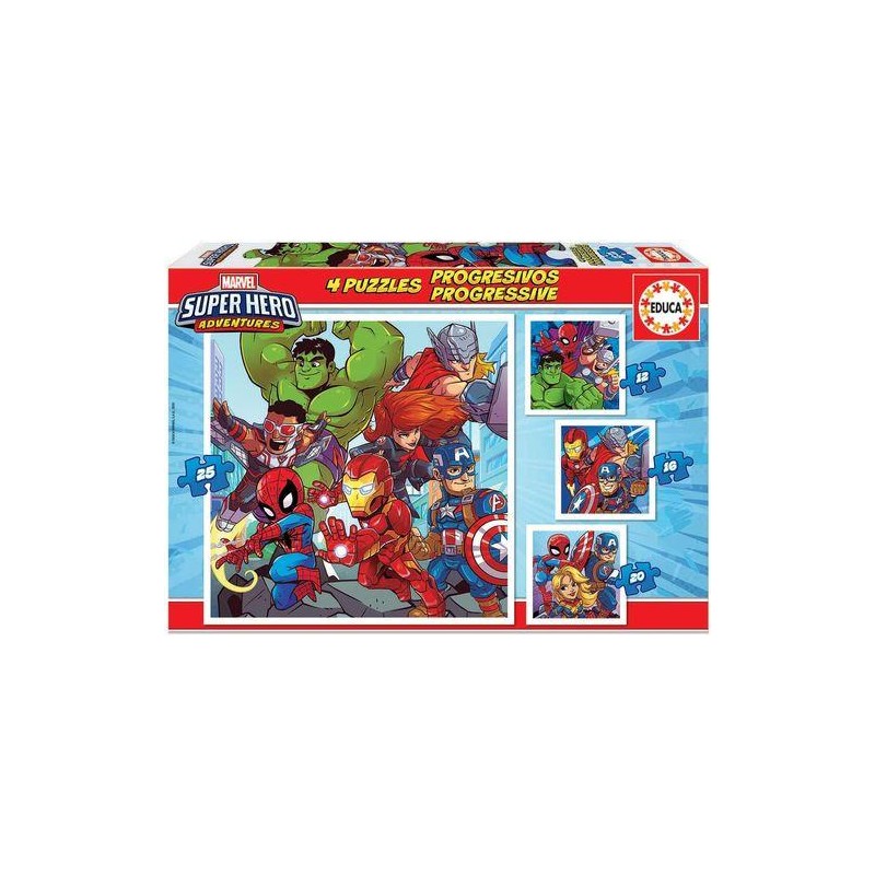 Puzzle educa superheroes marvel 4 puzzles