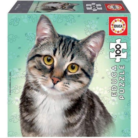 Puzzle educa gato shorthair europeo 100 piezas