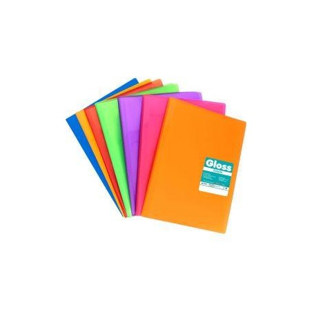 Carpeta 50 fundas A4 con espiral maxiplás fucsia