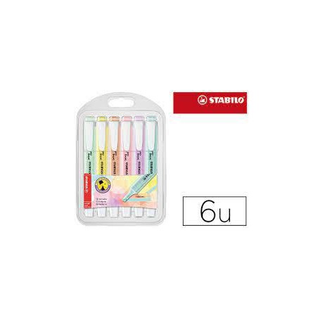 Estuche 6 rotuladores satabilo swing cool pastel