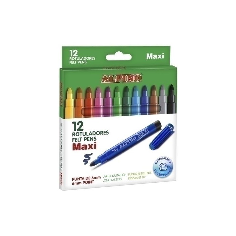 Rotulador alpino maxi 12 colores