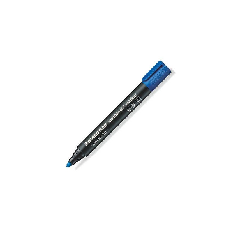 Rotulador permanente lumocolor azul punta redonda