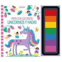 Pinta con los dedos unicornios y hadas