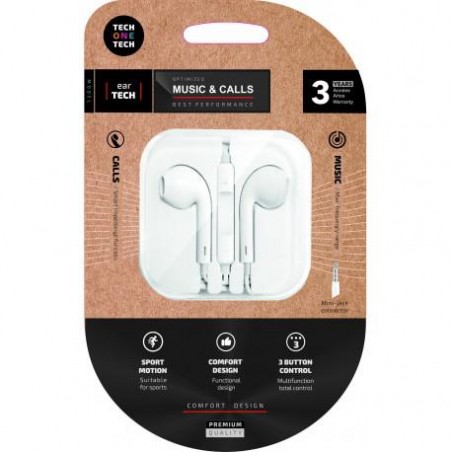 Auriculares con micrófono tech one tech blancos