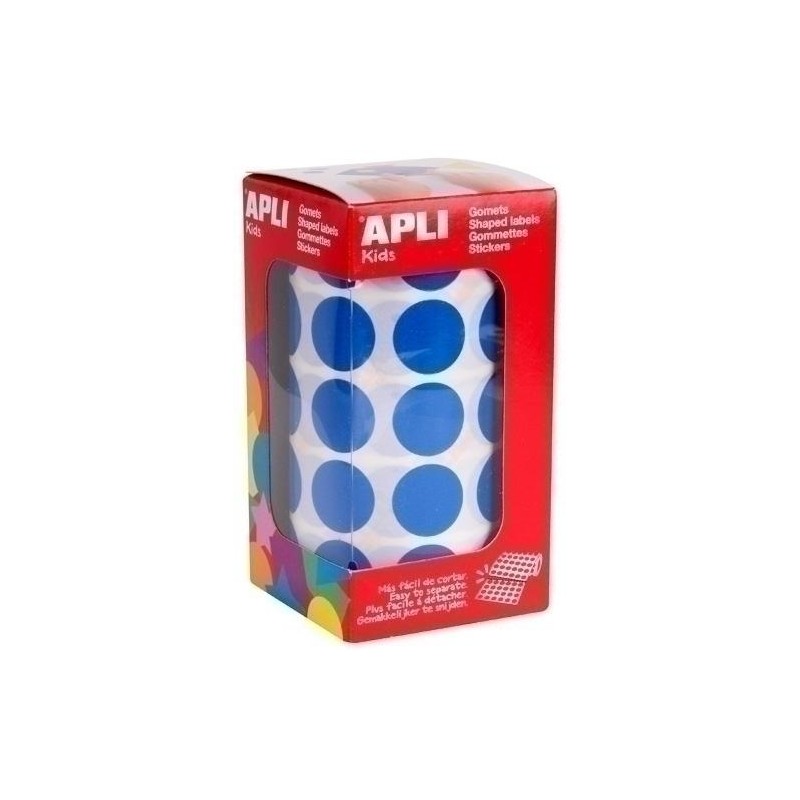Gomets apli rollo 59h circulo azul 20mm diámetro Gomets apli rollo 59h circulo azul 20mm diámetro