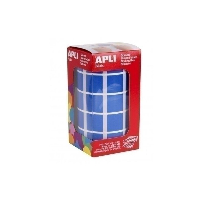 Gomets apli rollo 59h cuadrado azul 20mm Gomets apli rollo 59h cuadrado azul 20mm