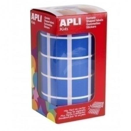 Gomets apli rollo 59h cuadrado azul 20mm