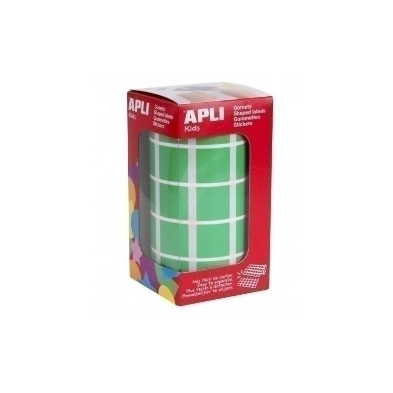 Gomets apli rollo 59h cuadrado verde 20mm Gomets apli rollo 59h cuadrado verde 20mm