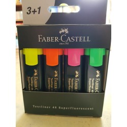 Pack 3+1 rotulador fluor faber castell textliner